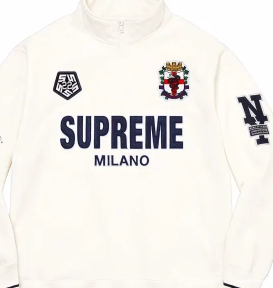 Hoodie Zip Milan Milano Black S and White M Half Pullover XL Half Zip L 22FW 0611